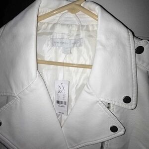 White Leather Jacket NWT XL